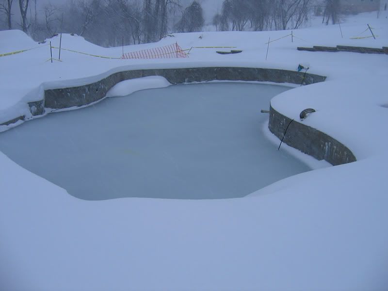 Wintertime unfinished pool